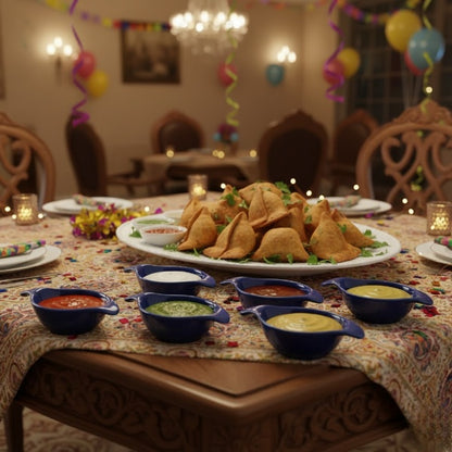 Caffeine Ceramic Stoneware Handmade Blue Glossy Diva Dip and Sauce (Set of 6, 40 ml)