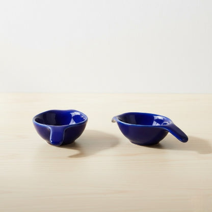 Caffeine Ceramic Stoneware Handmade Blue Glossy Dip and Sauce (Set of 2, 40 ml)
