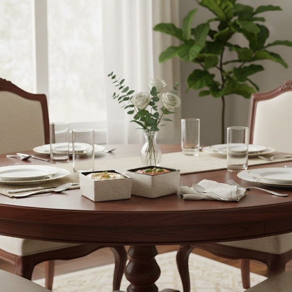 Caffeine Ceramic Stoneware Handmade Dual-Glazed Cream and Black Dip & Sauce (Set of 2, 40ml)