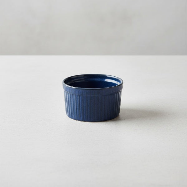 Caffeine Ceramic Handmade Blue Metallic Ramekins Bowl (Set of 6)