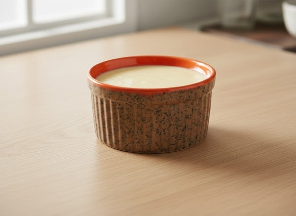 Caffeine Ceramic Handmade Orange & Cream Ramekins bowl (Set of 2)
