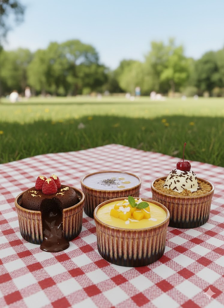 Caffeine Ceramic Handmade Red Studio Ramekin bowl set of 6
