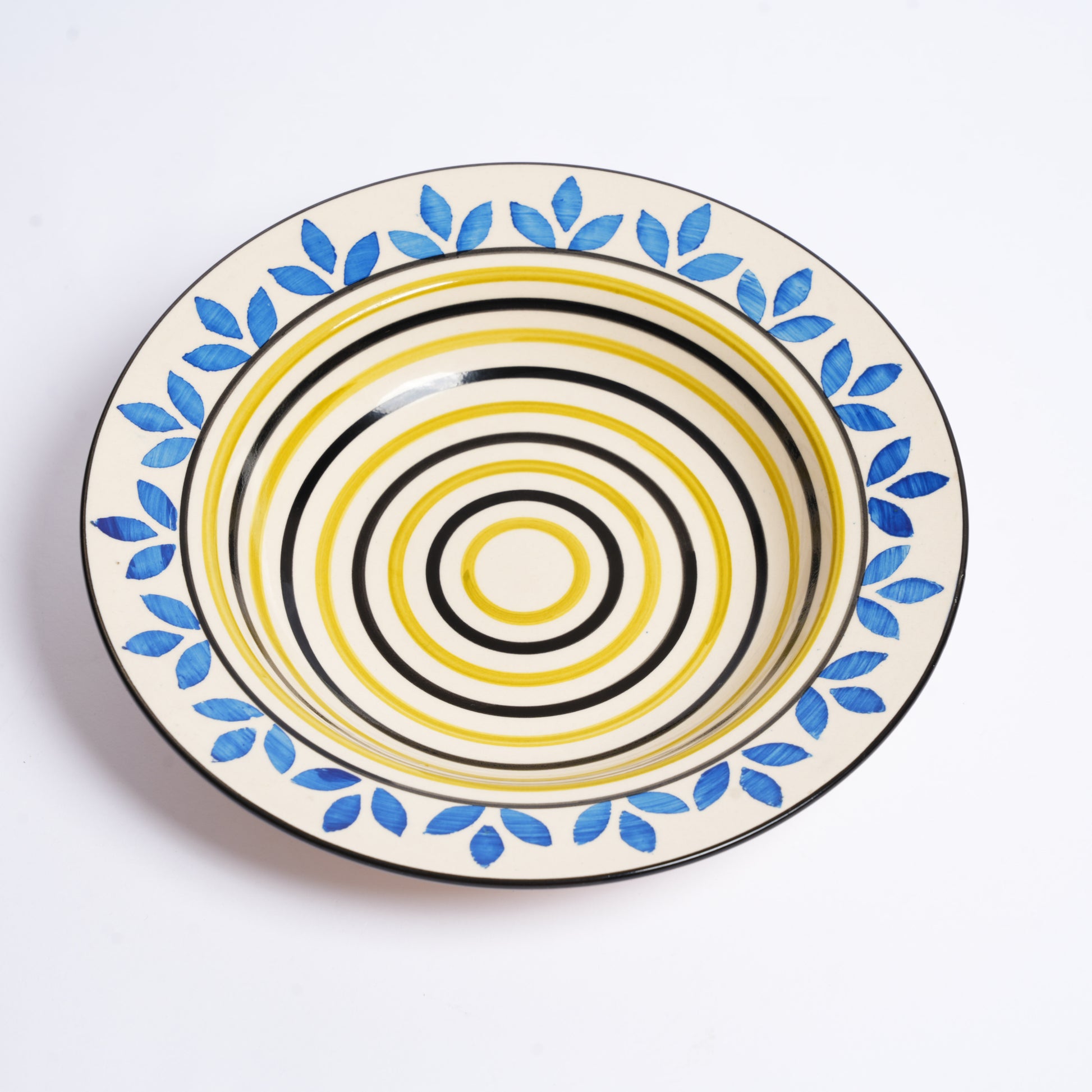 Caffeine Ceramic Handmade Stoneware Multi Dotted 9'' Soup Plate set of 6 - Caffeine Premium Stoneware