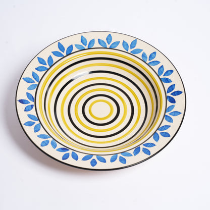 Caffeine Ceramic Handmade Stoneware Multi Dotted 9'' Soup Plate set of 6 - Caffeine Premium Stoneware