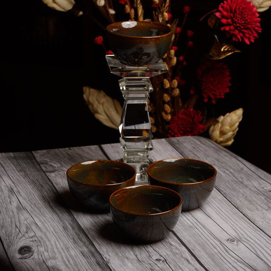Caffeine Ceramic Handmade Multicolour Studio katori Bowl (Set of 4) - Caffeine Premium Stoneware