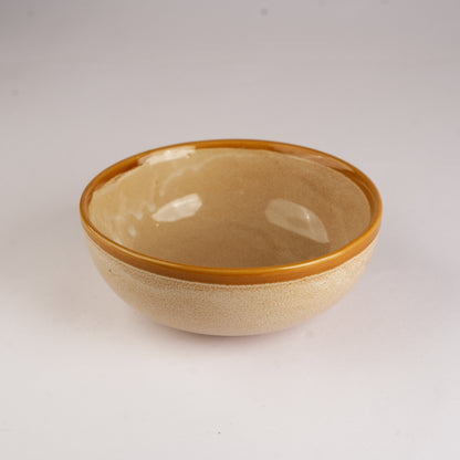 Caffeine Ceramic Handmade Mustard Crackle Serving Bowl (Set of 3) - Caffeine Premium Stoneware