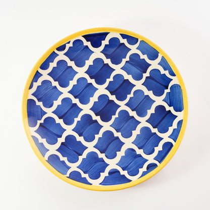 Caffeine Ceramic Handmade Stoneware Blue umrao quarter plate 7” (Set of 4 Dishwasher & Microwave safe ) - Caffeine Premium Stoneware
