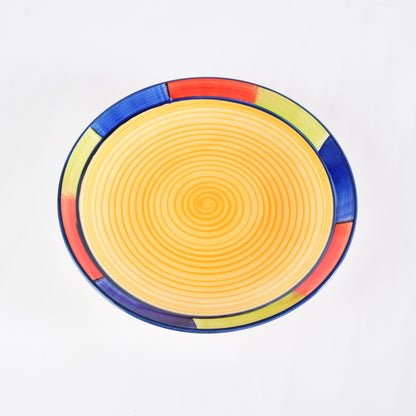 Caffeine Ceramic Handmade Stoneware Yellow Dinner Plates10 inch Set of 6 (Microwave & Dishwasher Safe) - Caffeine Premium Stoneware