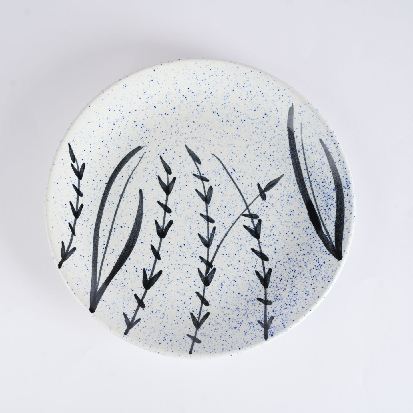 Caffeine Ceramic Handmade Stoneware White Bamboo Quarter Plate 7”(Set of 6 ) - Caffeine Premium Stoneware