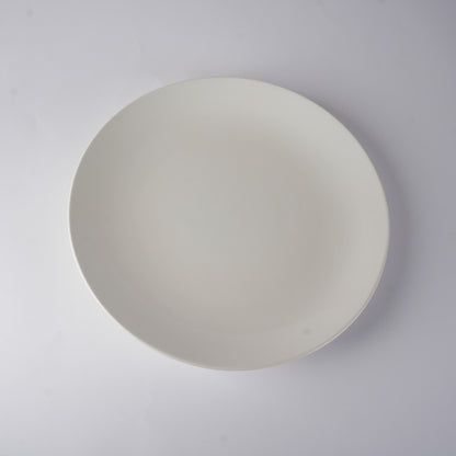 Caffeine Ceramic Handmade White Glossy Dinner Plate set of 4 - Caffeine Premium Stoneware