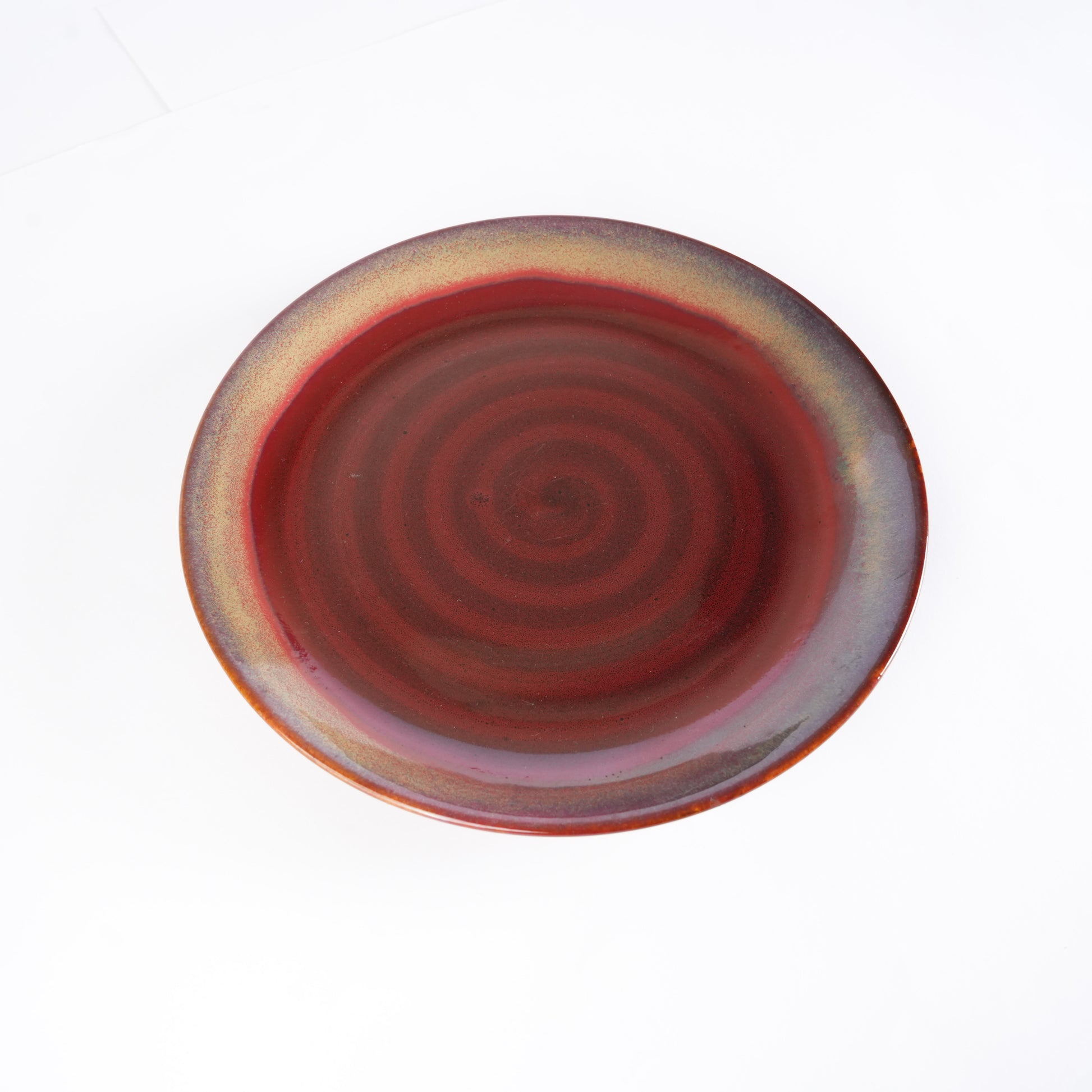 Caffeine Ceramic Handmade Stoneware Maroon Studio Quarter Plate 7"(Set of 2 Microwave & Dishwasher Safe) - Caffeine Premium Stoneware
