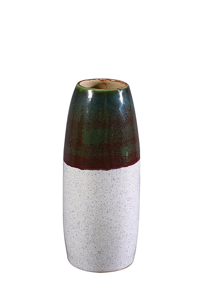 White and green matte vase 