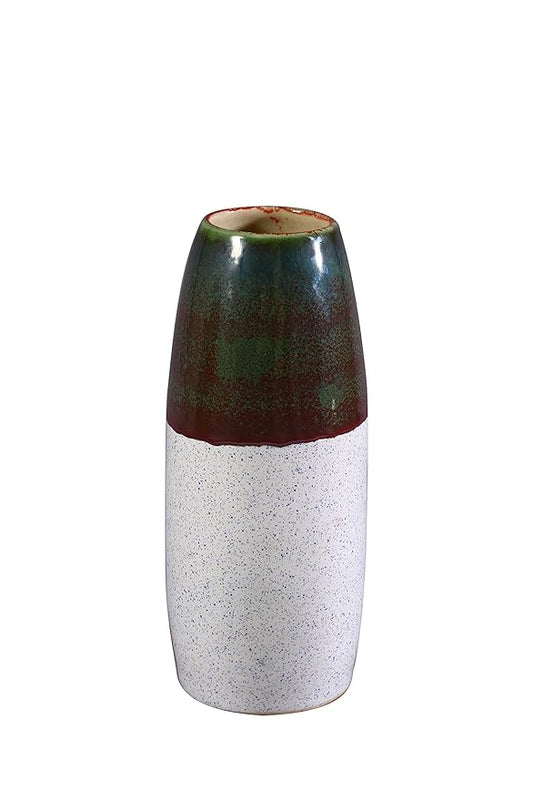 White and green matte vase 