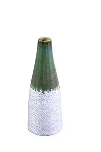 White and green bottle shape vase 