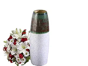 White and green vase 