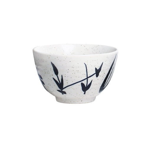 Caffeine Ceramic Handmade White Bamboo Dessert Bowl (Set of 2, 150 ml) - Caffeine Premium Stoneware