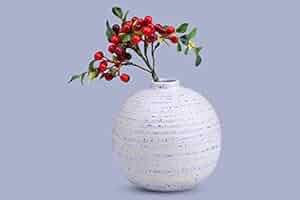 Ceramic handmade white matki vase 