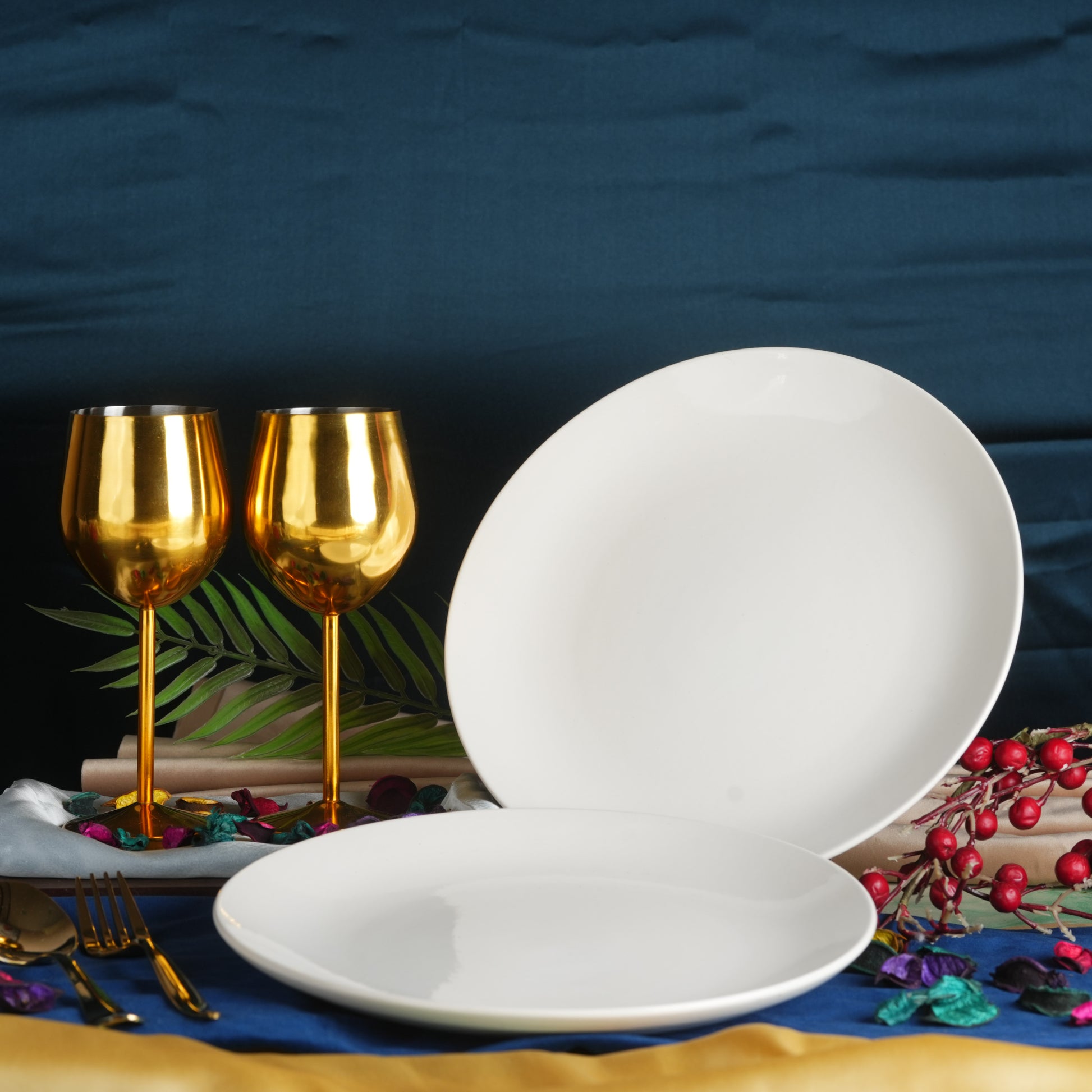 whte_matte_marble_dinner_plate - Caffeine Premium Ceramic