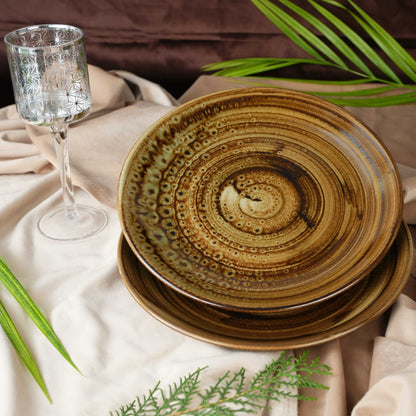 wooden_ceramic_dinner_plate - Caffeine Premium Ceramic