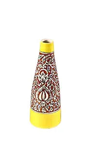Caffeine ceramic yellow and red mughal vase 