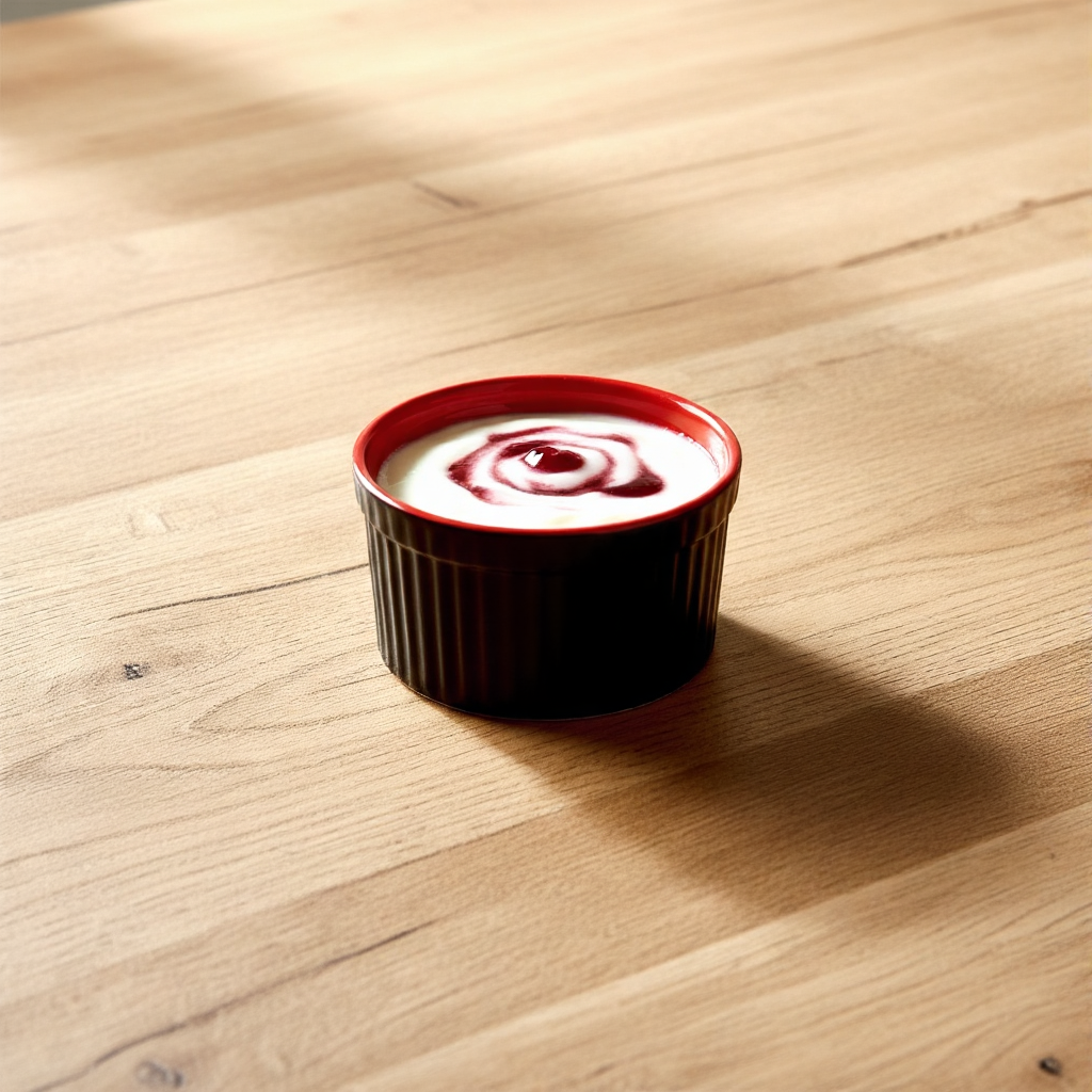 Caffeine Ceramic Handmade Matte Black & Glossy Red Ramekins Bowl (Set of 6, 150 ml)