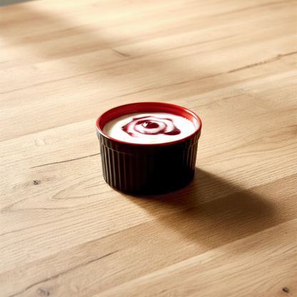 Caffeine Ceramic Handmade Matte Black & Glossy Red Ramekins Bowl (Set of 6, 150 ml)